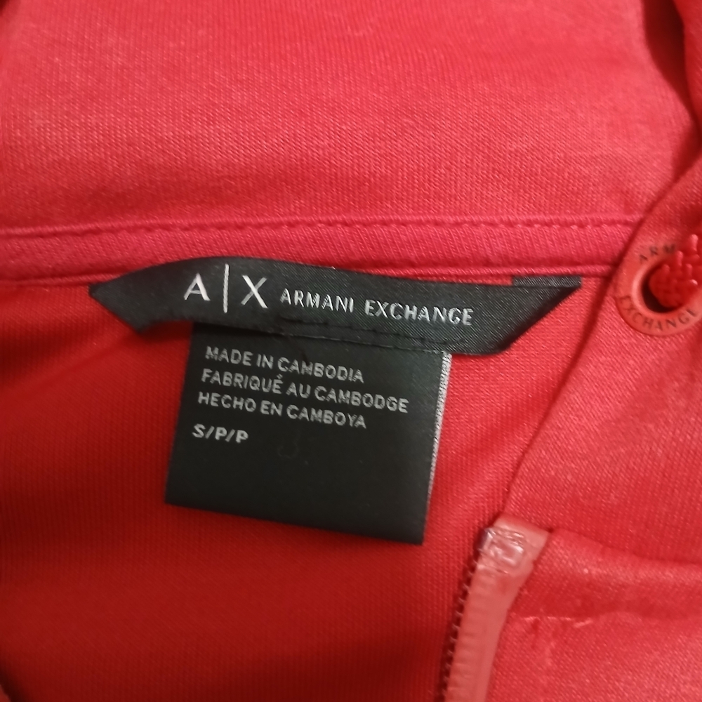 Armani Exchange Women's Vibrant Red Zip-Up Hoodie - Picture 2 of 13